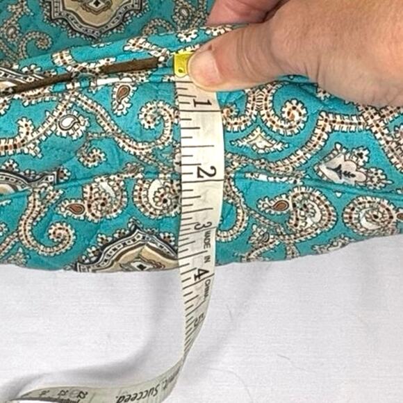 Vera Bradley Totally Turquoise Messenger Crossbody Bag Purse  | Retired Pattern - Picture 11 of 13